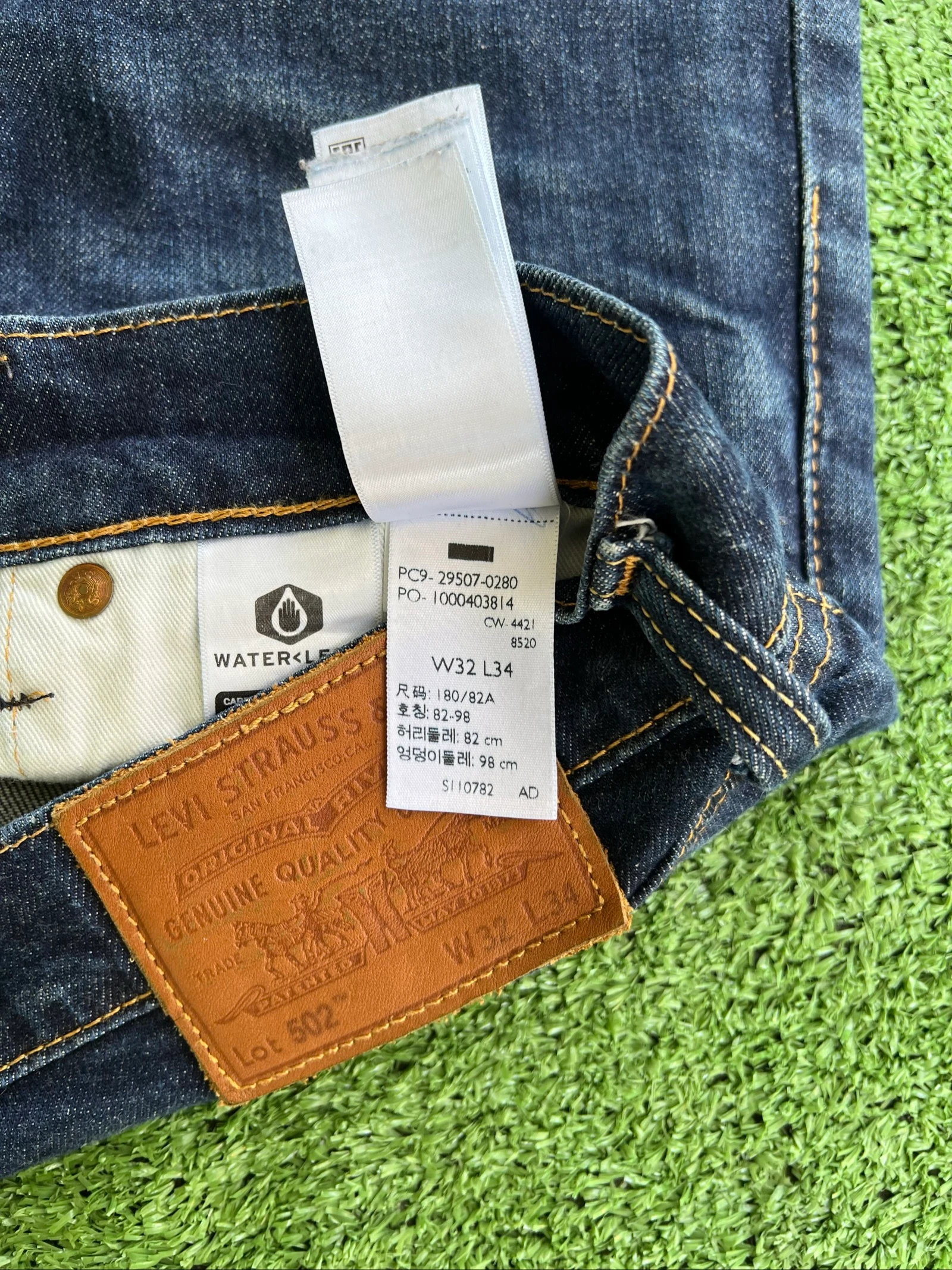 Levi’s 502 Regular Taper Jeans Dark Blue Denim Vintage Style Faded Men’s W32 L34 – photo 6